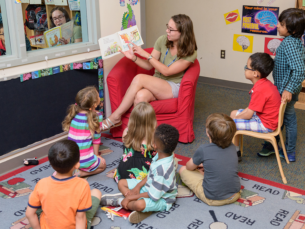 Teacher reads to students