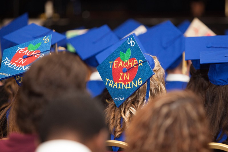 New graduates of the Associate in Arts Elementary Teacher Education program in southern Delaware in 2017 celebrate their plans for a teaching career.