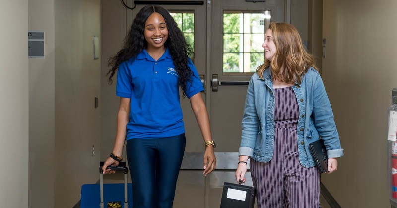 Khadi Jackson (left) and Colleen Mueller take their research on the road to document characteristics that can lead to substance abuse recovery among people living in sober living homes
