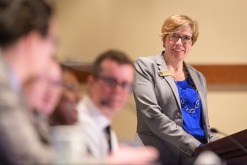 Amy Trauth (right) is the senior associate director at UD’s Professional Development Center for Educators.