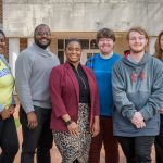 rom left to right are student Anij’ya Wilson, program manager Imani Powell, program coordinator Deandra Taylor, student Cooper Middleton, student Michael Sensenig and senior assistant dean Kristine Ritz.