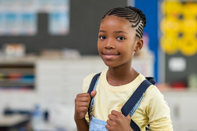 Black girl in classroom