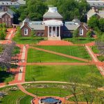 Aerial shot of the University of Delaware campus