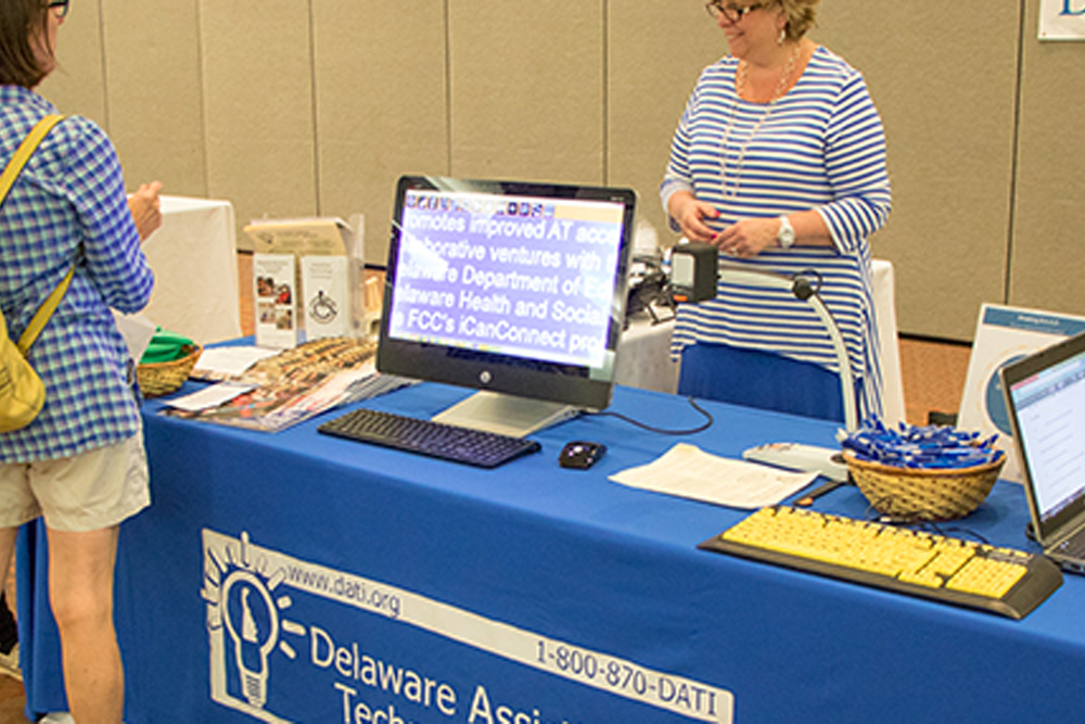 Delaware Assistive Technology Initiative table at fair