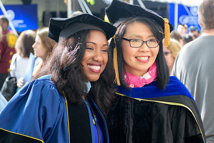 Doctoral student and professor at graduation