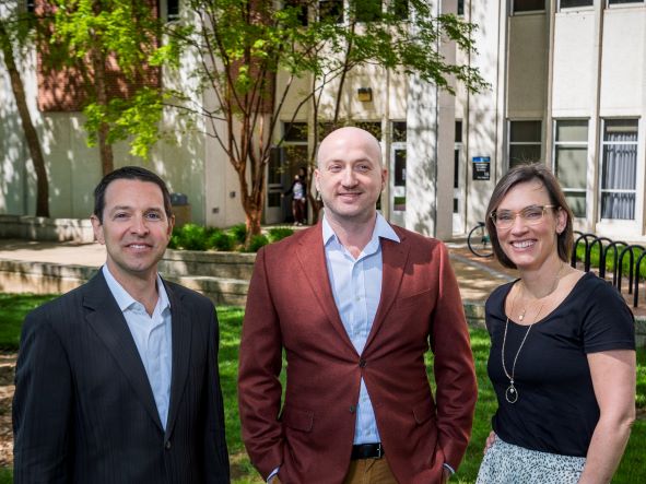 UD College of Education and Human Development faculty (from left to right) Henry May, Kenneth Shores and Elizabeth Farley-Ripple