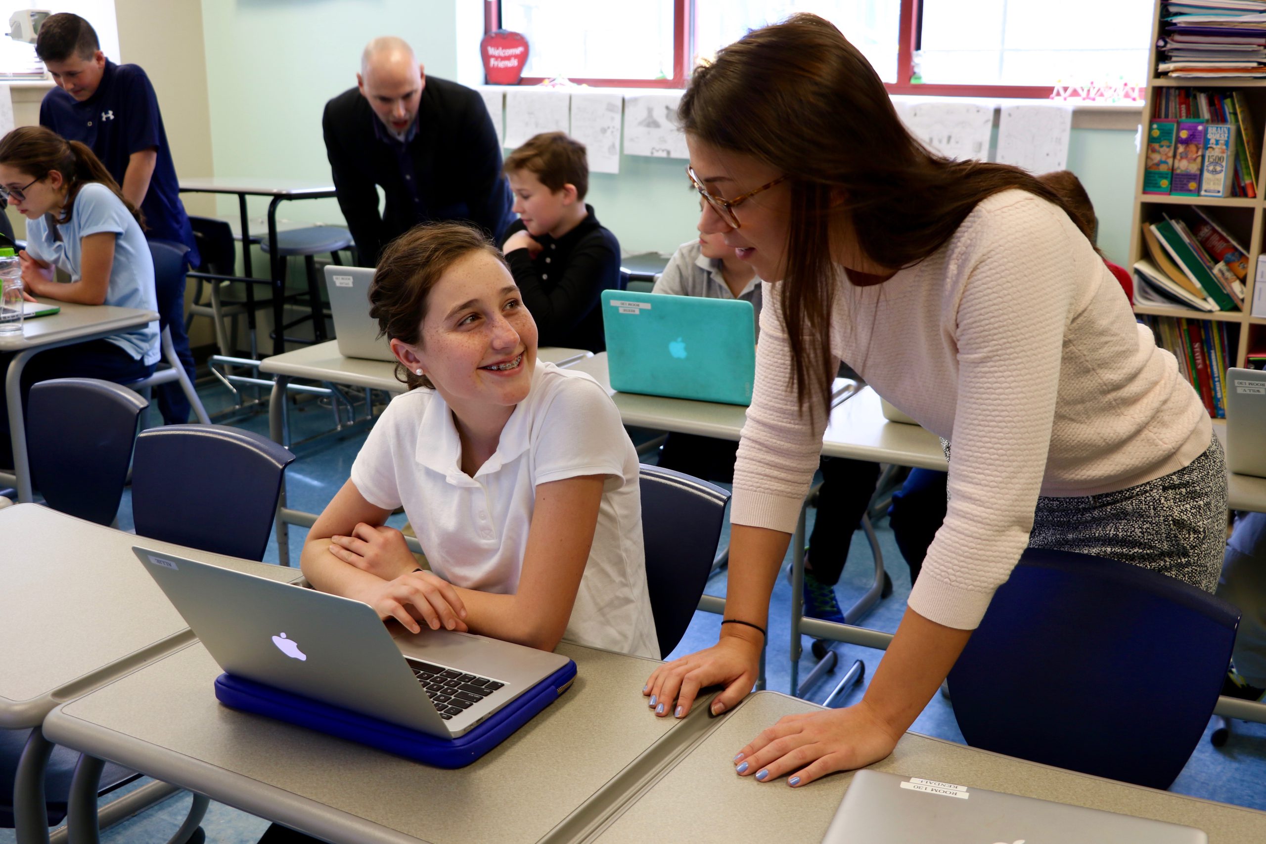 A student teacher at UD’s The College School discusses PEG Writing score results.