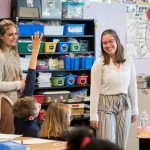 Students in CEHD’s elementary teacher education program assist a fourth grade teacher at Providence Creek Academy Charter School, applying lessons from their teacher preparation program in a real-world setting.