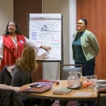 School district executive leaders from across Delaware participate in team building activities during the launch of the Executive Leadership Academy, a branch of the Governor’s Institute for School Leadership.