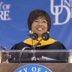 Mae Jemison, a former NASA astronaut who was the first African American woman in space, spoke at the University of Delaware’s Commencement Ceremony on Saturday, May 27.