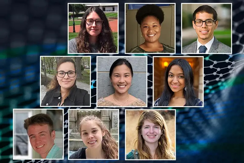 Collage of student award winners headshots.