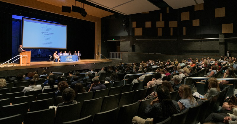 Educators from across Delaware attend the 2022 Policy and Practice Institute at Dover High School.