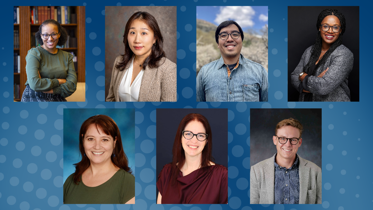 graphic with headshots of new 2023 faculty members