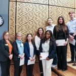 Interim Dean Rena Hallam (left) with the undergraduate and graduate students recognized for excellence in student research.