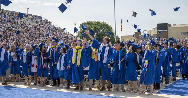 The University of Delaware’s celebration of its 174th Commencement ceremony, recognizing graduates of the Class of 2024 and held on May 25th, 2024 at Delaware Stadium. Honorary degrees were presented to 4 recipients: the Hon. Tamika R. Montgomery-Reeves, the first African-American person from Delaware to serve as judge on the United States Court of Appeals for the Third Circuit; UD Professor Don Sparks, the Unidel S. Hallock du Pont Chair in Plant and Soil Sciences and director of the Delaware Environmental Institute; KR Sridhar, founder, chairman and CEO of Bloom Energy; and to commencement speaker Joe Flacco, NFL quarterback, Super Bowl MVP, and UD class of 2008 alumnus.