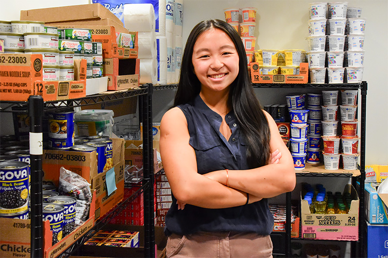 Evyn Appel, a senior honors sustainable food systems major, works to understand issues in the food system through her research on the stigma surrounding food insecurity and food pantries, investigating how, or if, federal nutrition assistance and emergency food programs are working to combat stigma.