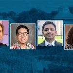 Honored with the 2025 Excellence in Teaching Award are (from left) Alison Terndrup, Jin Yao Kwan, Rajinda Wickrama and Elizabeth Sargent.