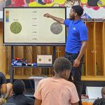 As part of his internship, Theodore McKinney, who is an elementary and middle school teacher education major in UD’s College of Education and Human Development, was able to educate Delaware’s youth on everything from horseshoe crabs to green infrastructure to the urban heat island effect.