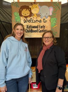 CEHD Interim Dean Rena Hallam (right) with Michelle Semonelle (left), director of Kirkwood Early Education Center. 