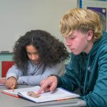 Students in The College School participate in a science lesson. The College School, housed in UD’s College of Education and Human Development, serves students in grades 1 to 8 with learning differences.