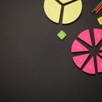 Visual tools for learning fractions on a table.