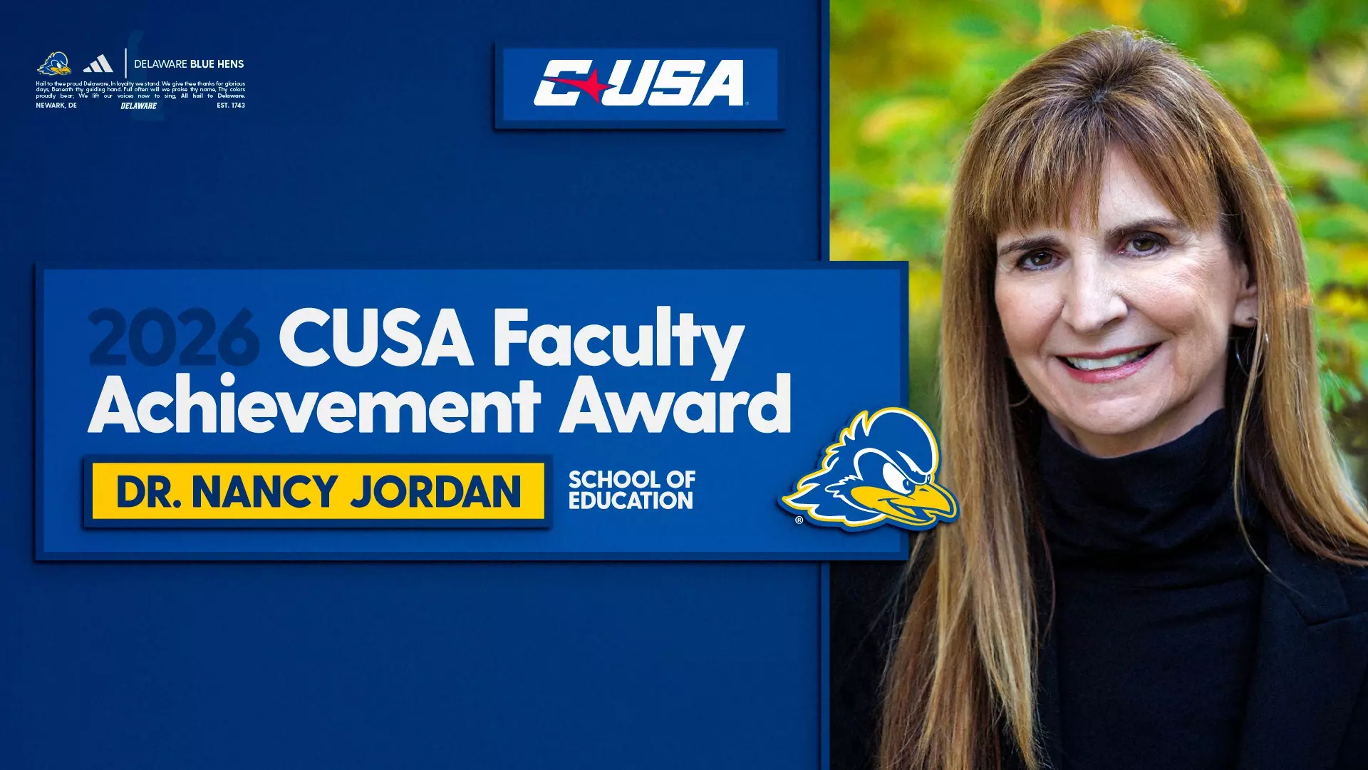 Nancy Jordan Named CUSA 2026 Faculty Achievement Award Winner