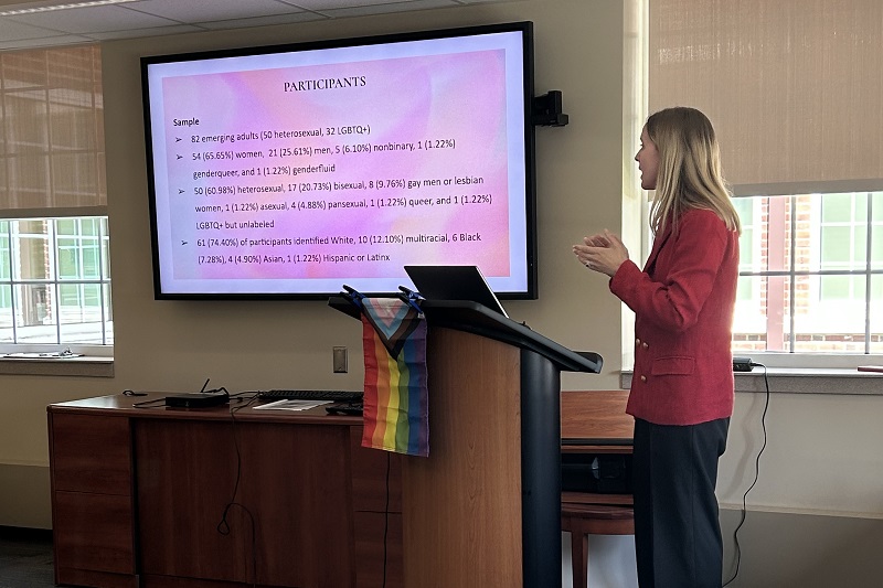 Mackenzie Myer, a doctoral student in the Department of Communication, shares her research on LGBTQ+ experiences of body image on social media.