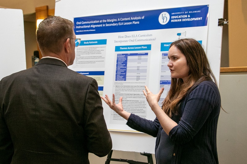 A student presents her research during CEHD's 2026 Steele Symposium.