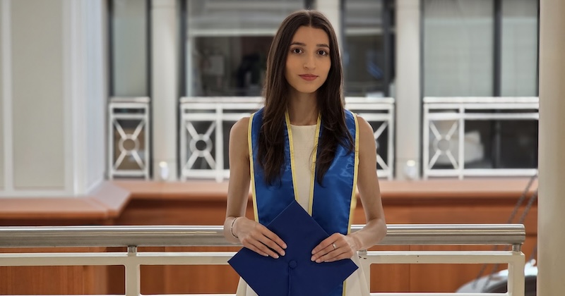 Antonia Vázquez, a finance major in the Alfred Lerner College of Business and Economics, is UD's youngest Class of 2026 graduate.