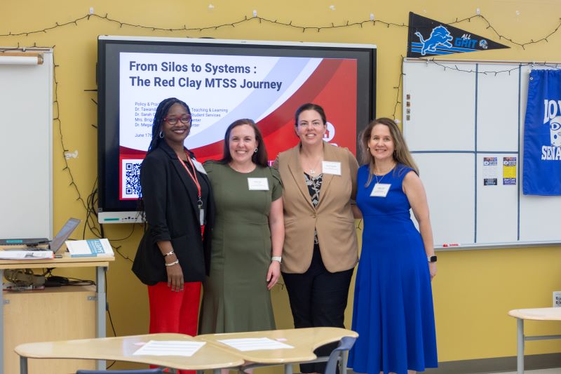 Brigid Dux and Megan Pell of CDS and Tawanda Bond and Sarah Celestin of Red Clay presented on advancing integrated MTSS through partnership.