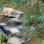 Within walking distance of campus, White Clay Creek State Park offers scenery, serenity and scholarly opportunity. Here, a plant science student takes notes during a class field trip exploring native plants.