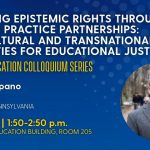 Gerald Campano of the University of Pennsylvania will give a colloquium on teaching scripts and teacher knowledge on October 21, 2026.