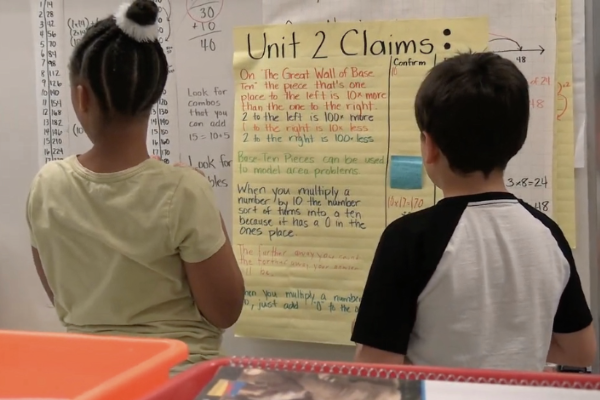 Fourth grade students in Delaware explore their mathematical claims about the effects of multiplying a number by 10, 100 and 1000.
